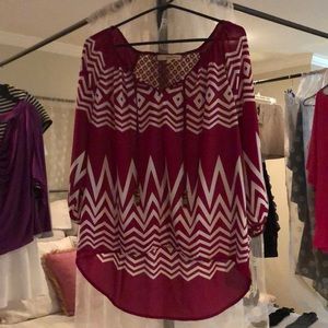 NWT Rewind crimson 3 quarter sleeve top